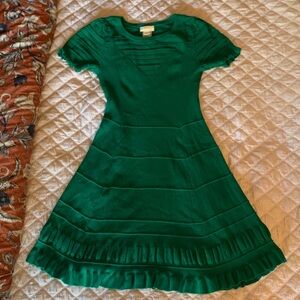 Maeve-Anthropologie Green Knit Midi Dress